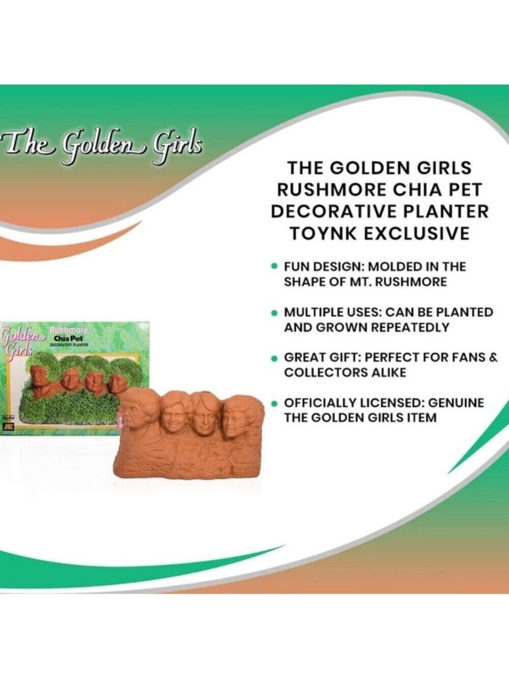 Golden Girls Rushmore Chia Pet Decorative Planter - Picture 4 of 4